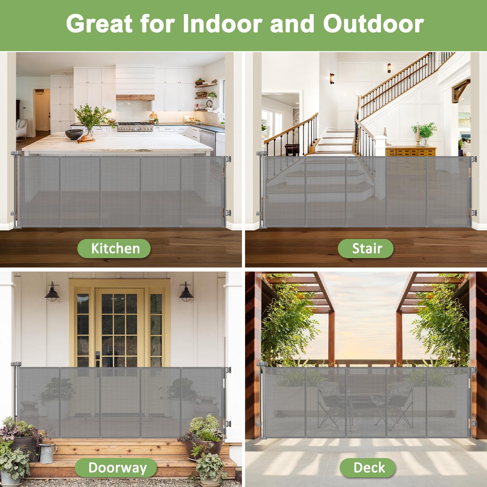 WOMHOM indoor-outdoor gate shown in living area for versatile use.