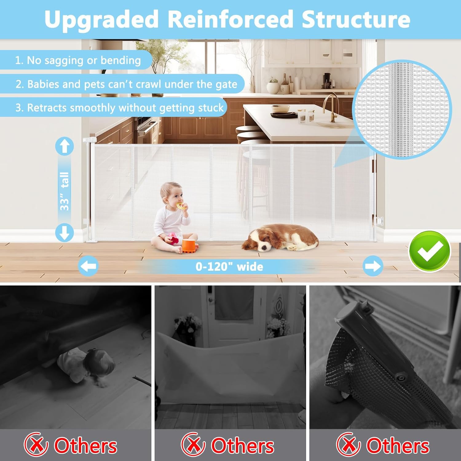 WOMHOM reinforced-gate-sagging-prevention highlights rigid design for daily use
