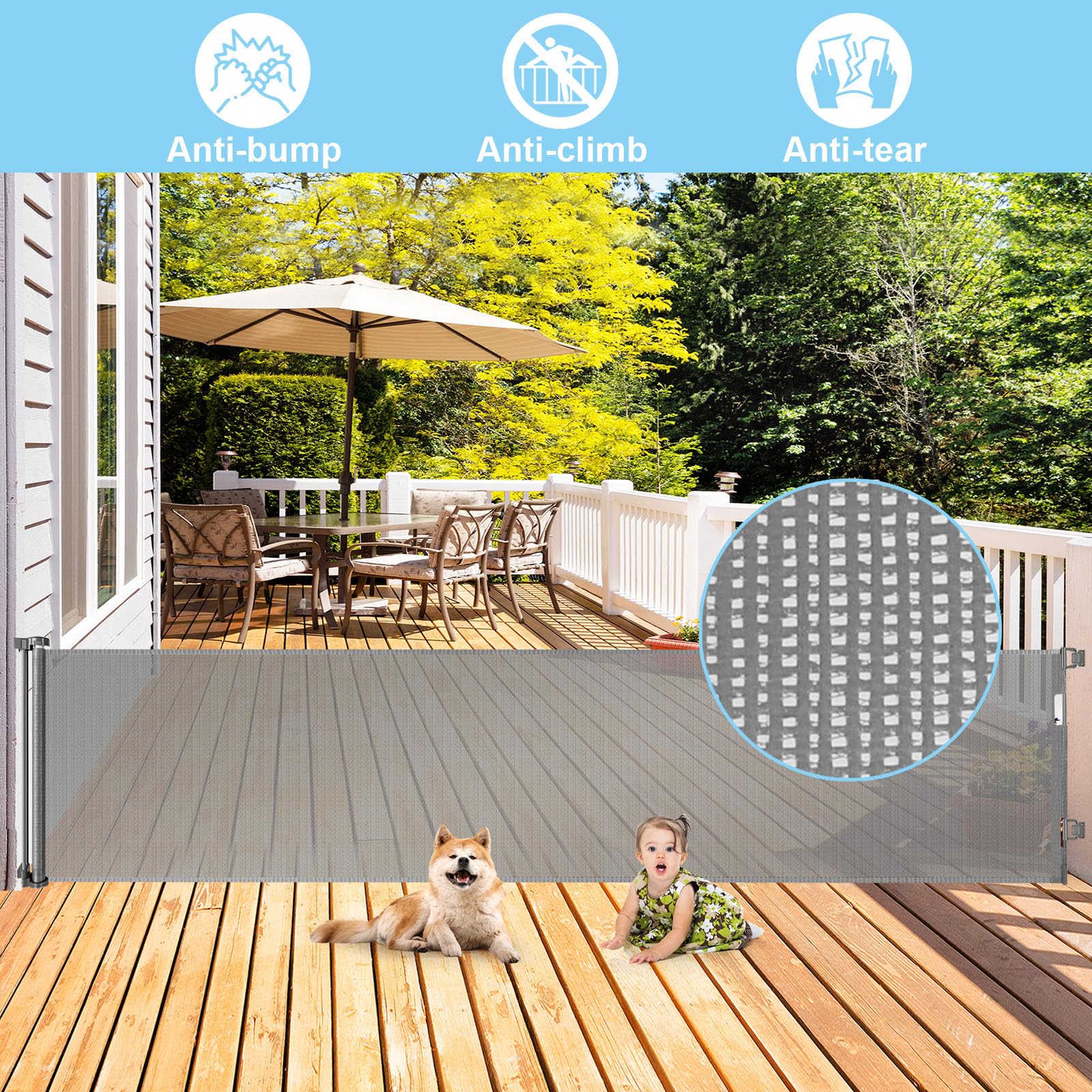WOMHOM easy-operation dual-side buttons simplify closing for adults and children.