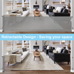 WOMHOM retractable gate indoor-outdoor design fits stairs, porches and patios.