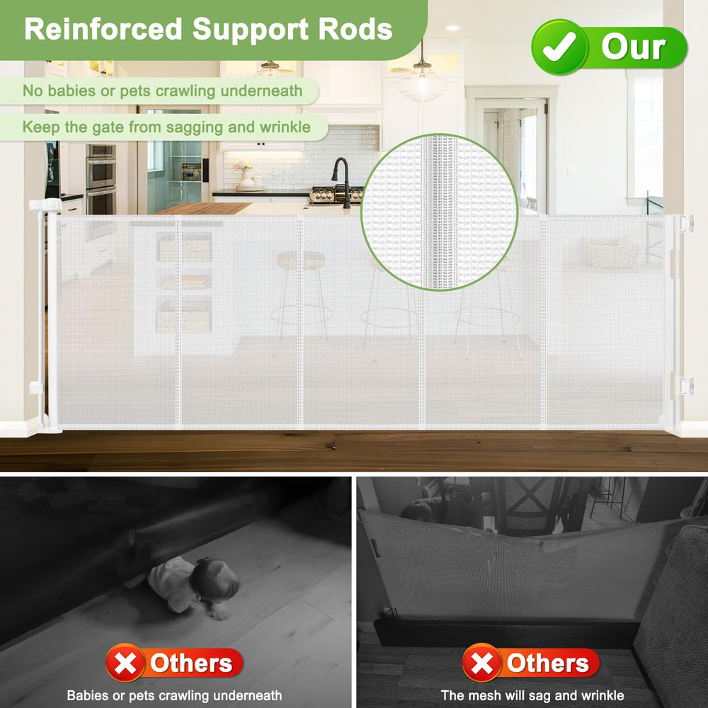 WOMHOM retractable-gate-closed shown, saving space when not in use.