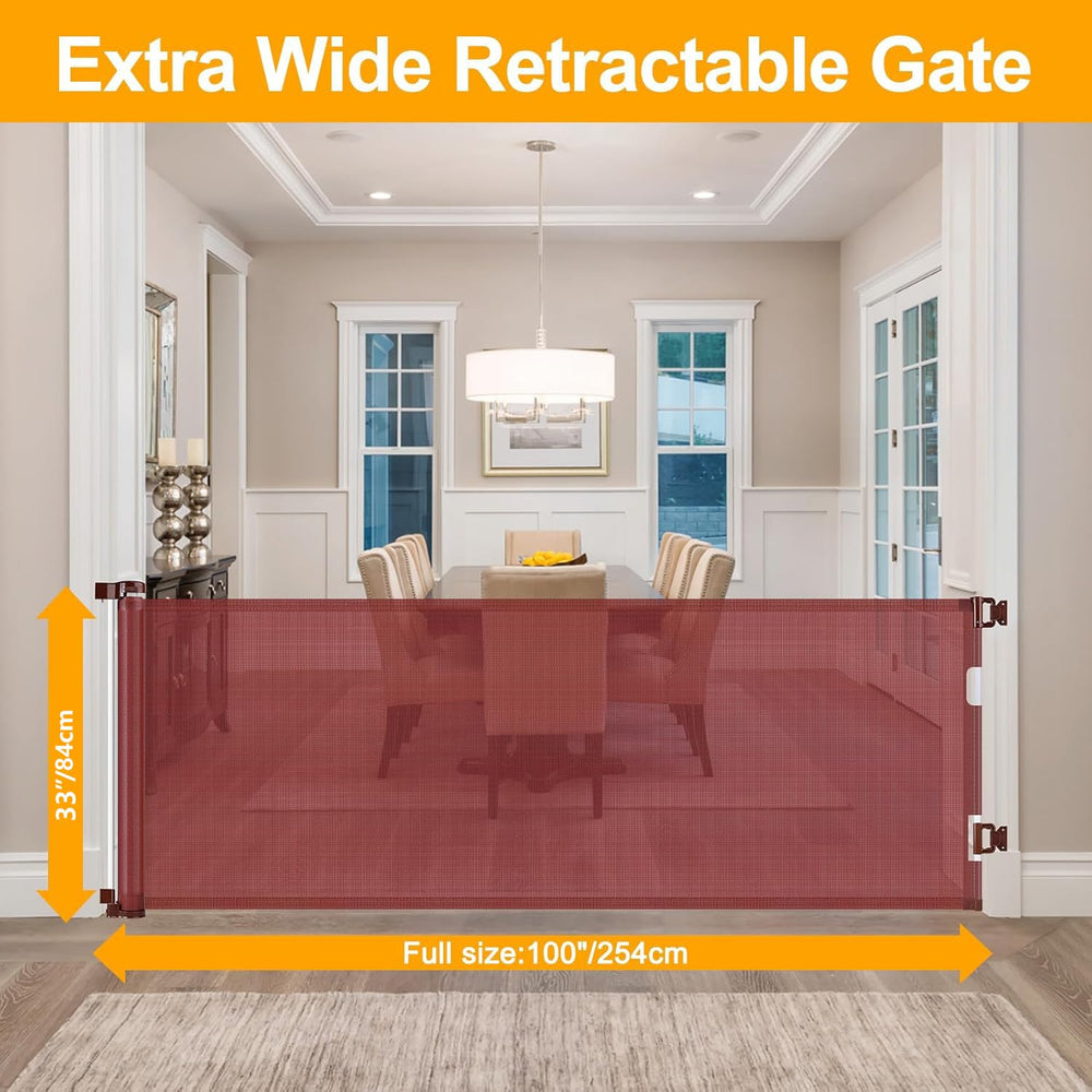 WOMHOM retractable gate rolled up to save space.