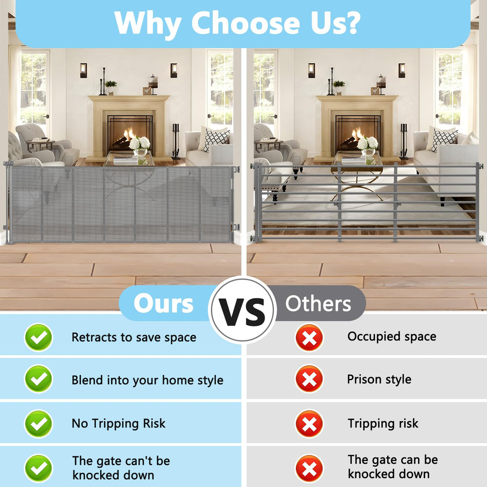 WOMHOM versatile-baby-dog-gate demonstrates indoor and outdoor setup for families.