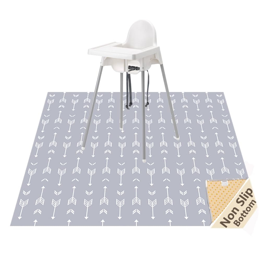 WOMUMON baby splat mat under high chair protects floors during meals.