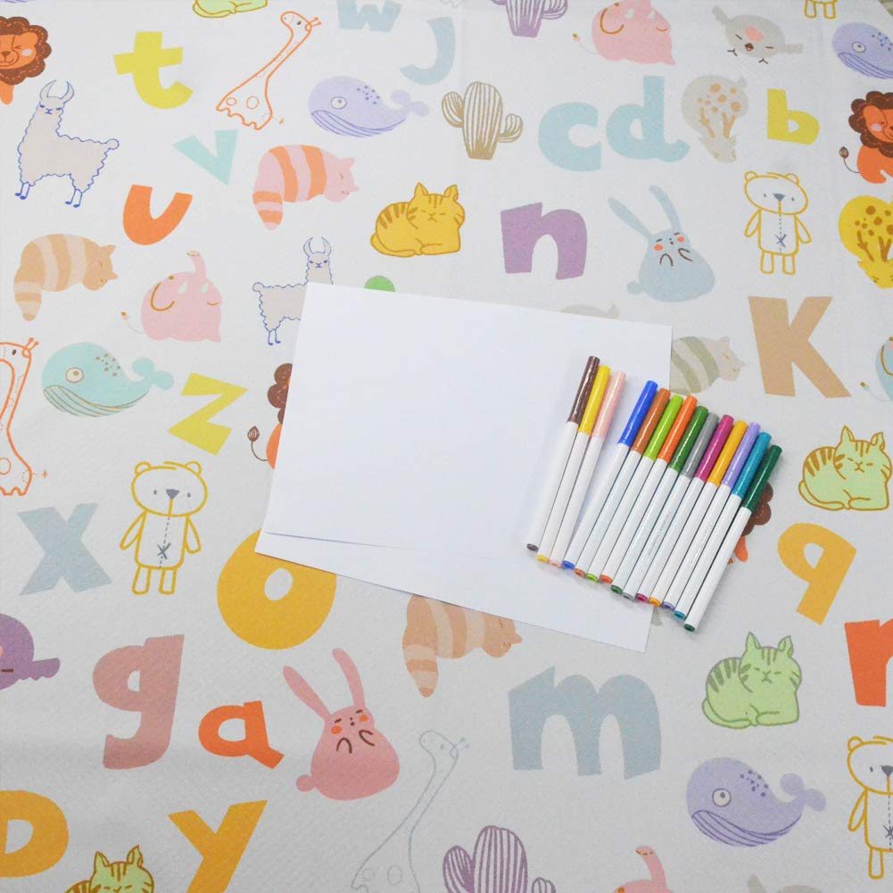 WOMUMON splat mat for arts and crafts acts as a wipe-clean table protector.