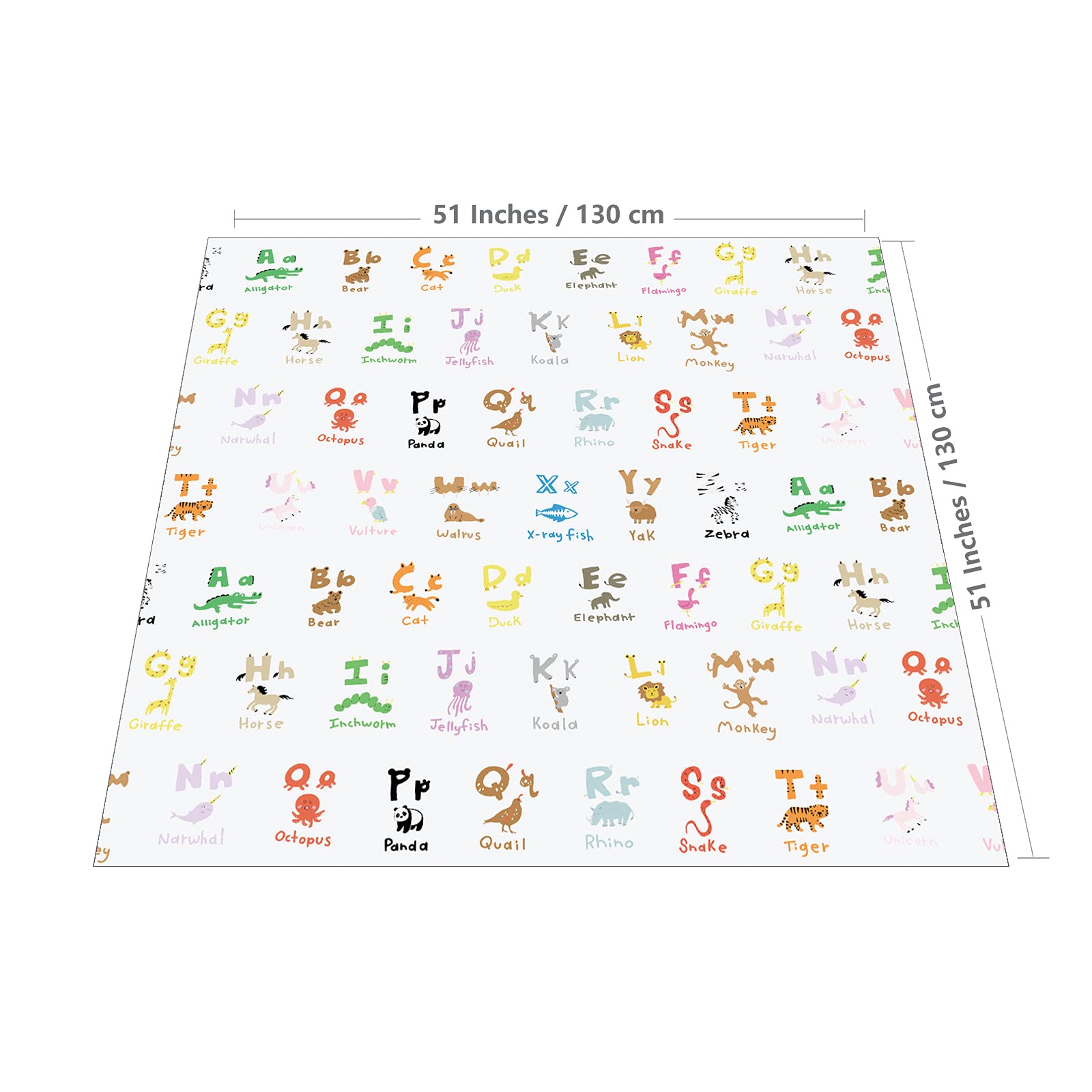 WOMUMON 51inch splat mat full-coverage area helps keep play clean and easy to wipe.