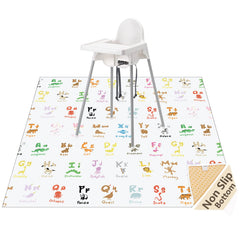 WOMUMON 51inch splat mat under high chair provides full coverage to protect floors.
