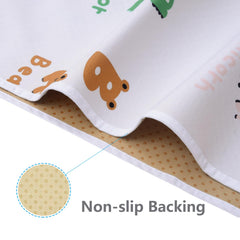 WOMUMON 51inch splat mat waterproof closeup demonstrates spill containment and quick cleanup.