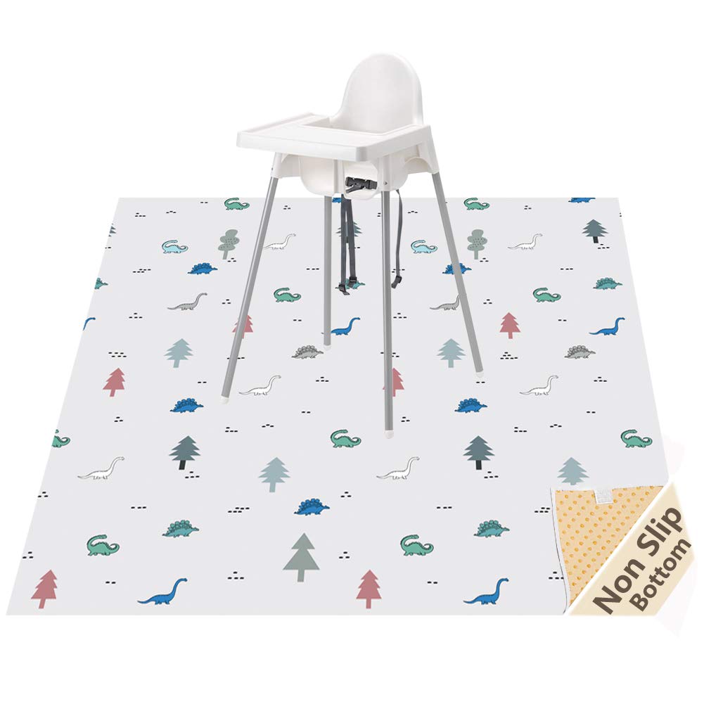 WOMUMON 51inch under high-chair splat mat protects floors during meals and spills