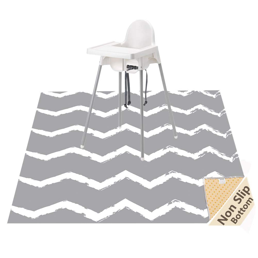 WOMUMON large splat mat under high chair protects floors during meals
