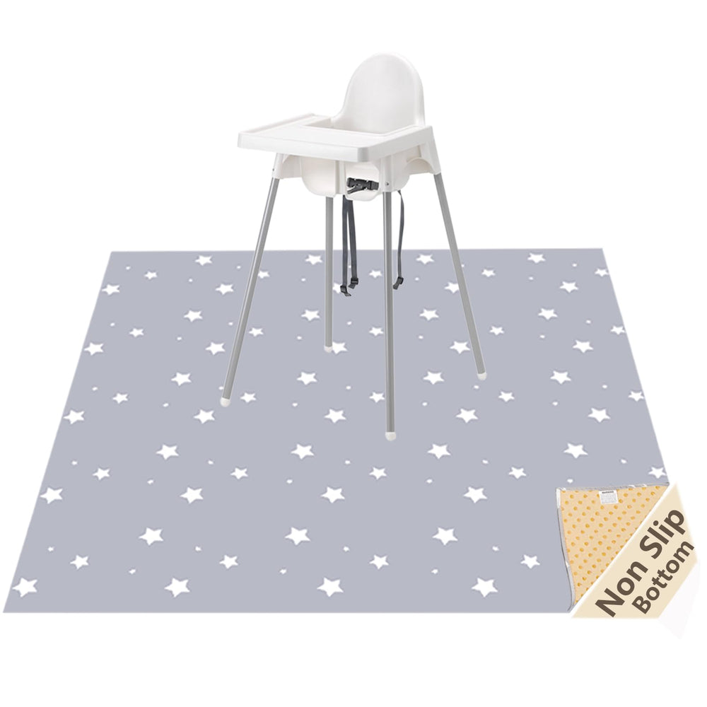 WOMUMON splat mat under high chair provides waterproof protection for mess-prone meals.