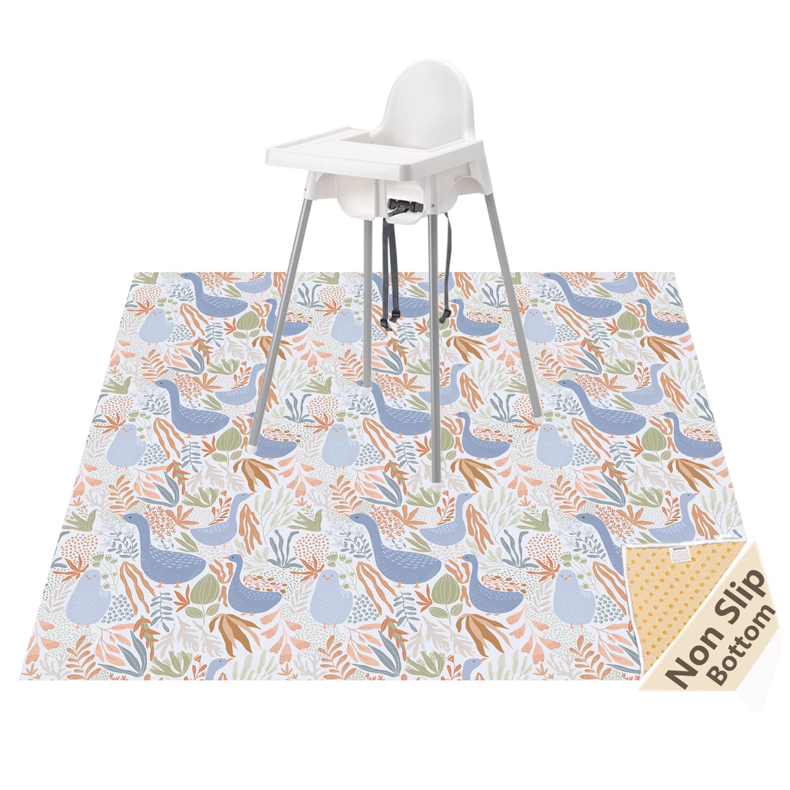 WOMUMON Splat Mat under high chair keeps floors clean during meals