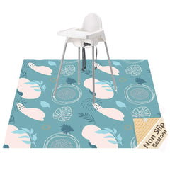 WOMUMON Splat Mat under high chair with anti-slip stability to protect floors