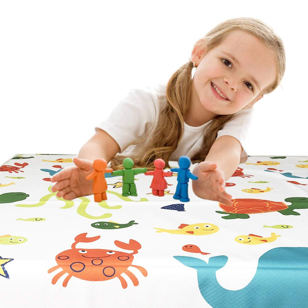 WOMUMON table cover for play doubles as a spill-proof craft surface