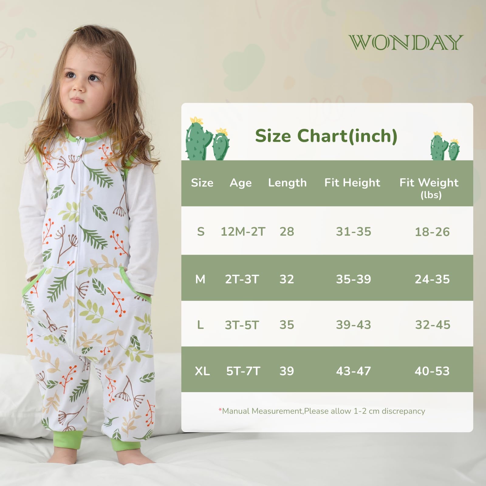 WONDAY 0.5 tog wearable blanket provides light warmth without overheating.