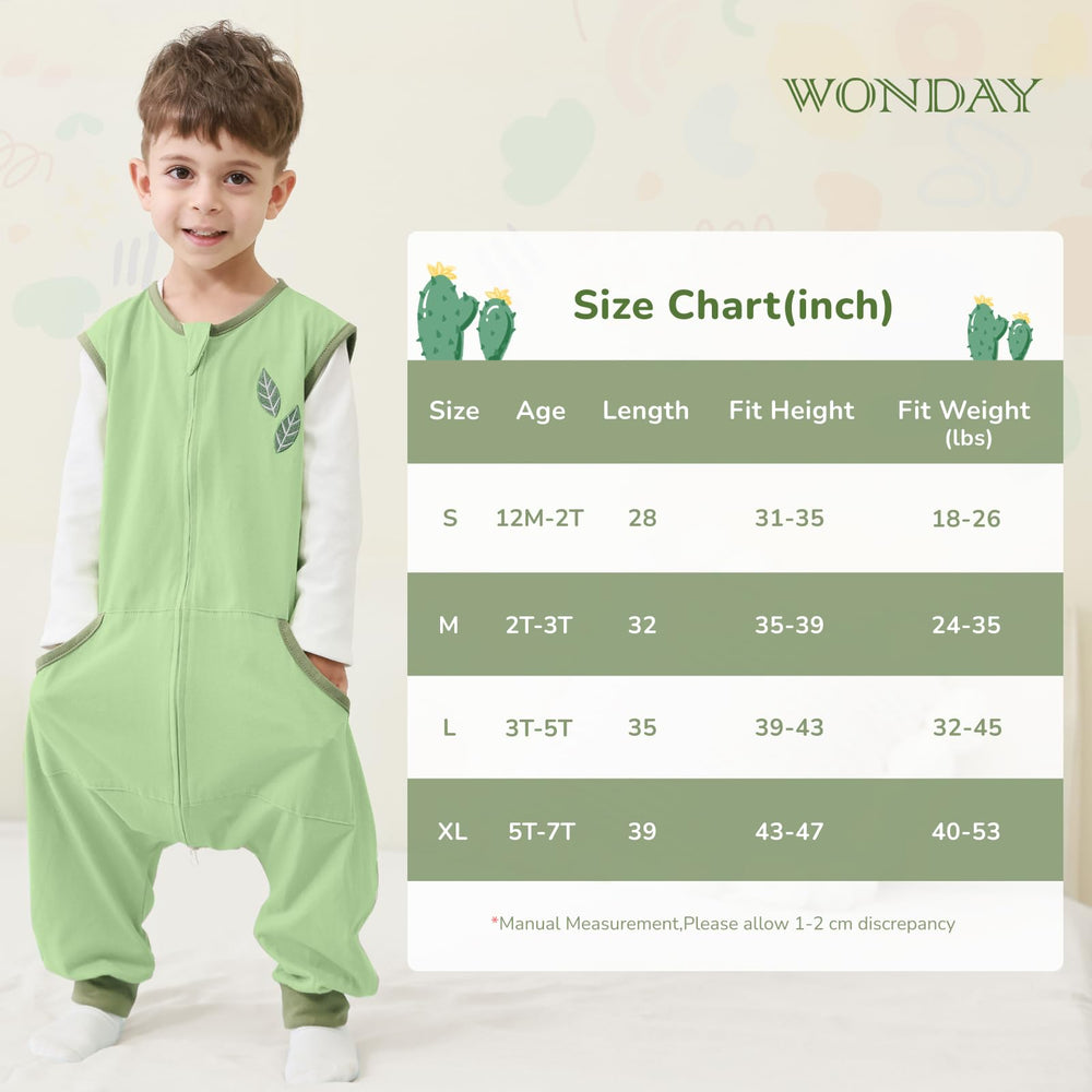 WONDAY sleep sack design encourages independent movement while keeping warmth safe