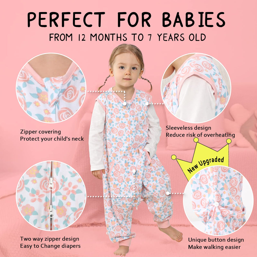 WONDAY Sleep Sack 0.5 tog warmth keeps toddlers comfortable without overheating.