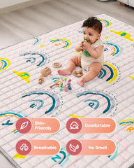 WONDAY thick baby floor playmat close-up shows soft cushioned surface