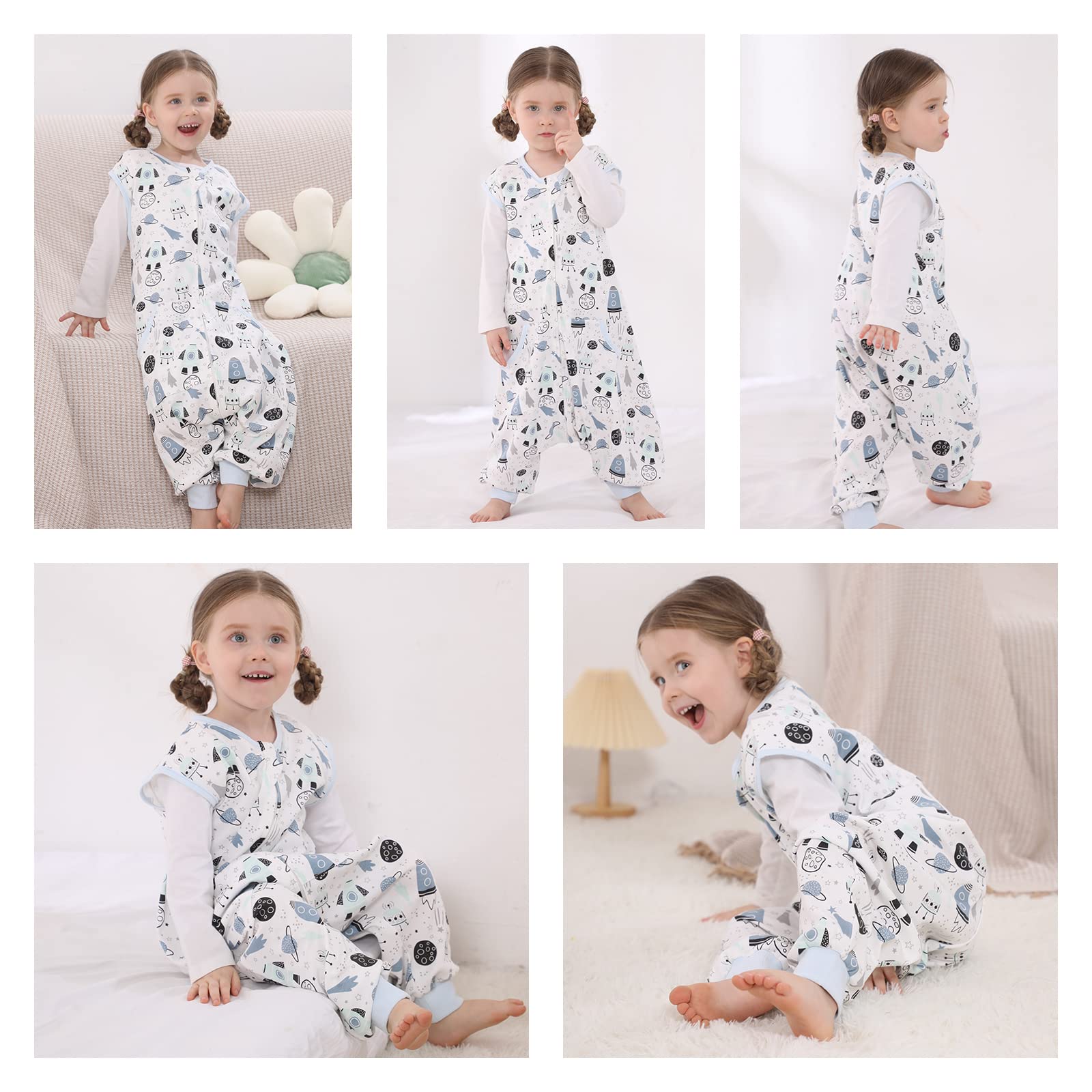 WONDAY sleep sack feet hip-room design supports natural leg movement