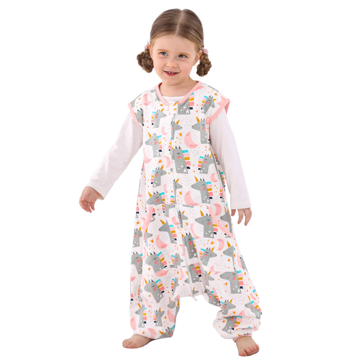 WONDAY toddler sleep sack with feet for safe stand and walk