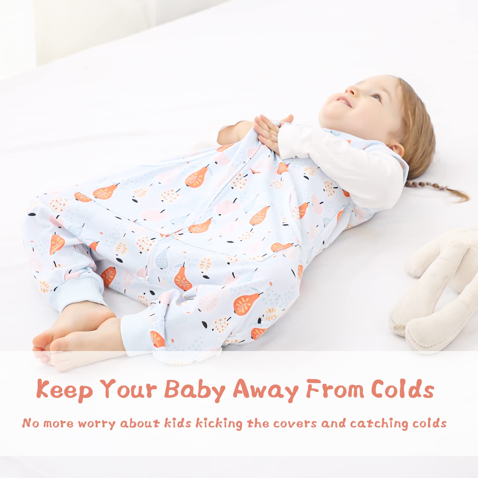 WONDAY sleep sack pictured in a cozy bedroom setup for easy overnight wear.