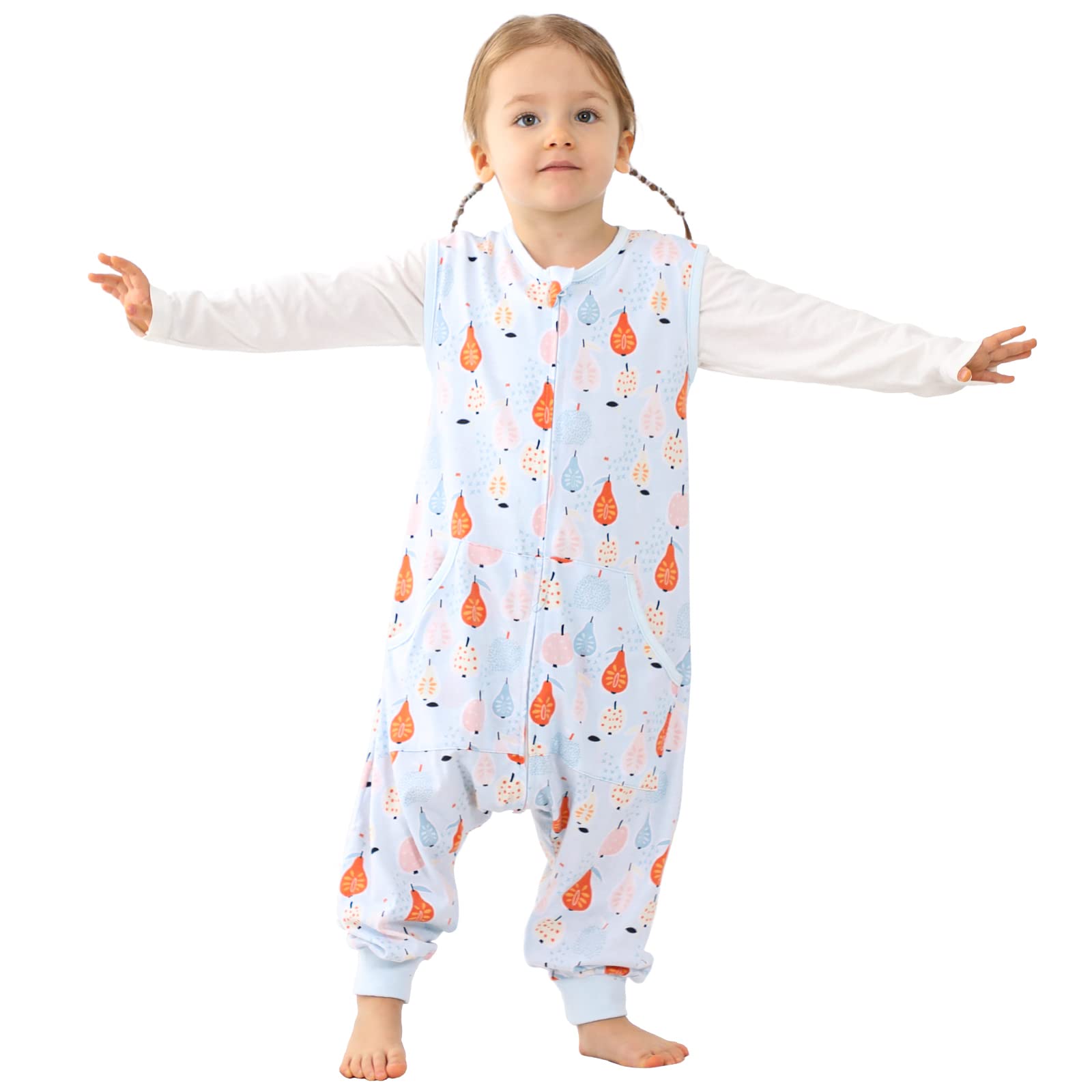 WONDAY toddler sleep sack with feet shows stand-ready design for safe movement.