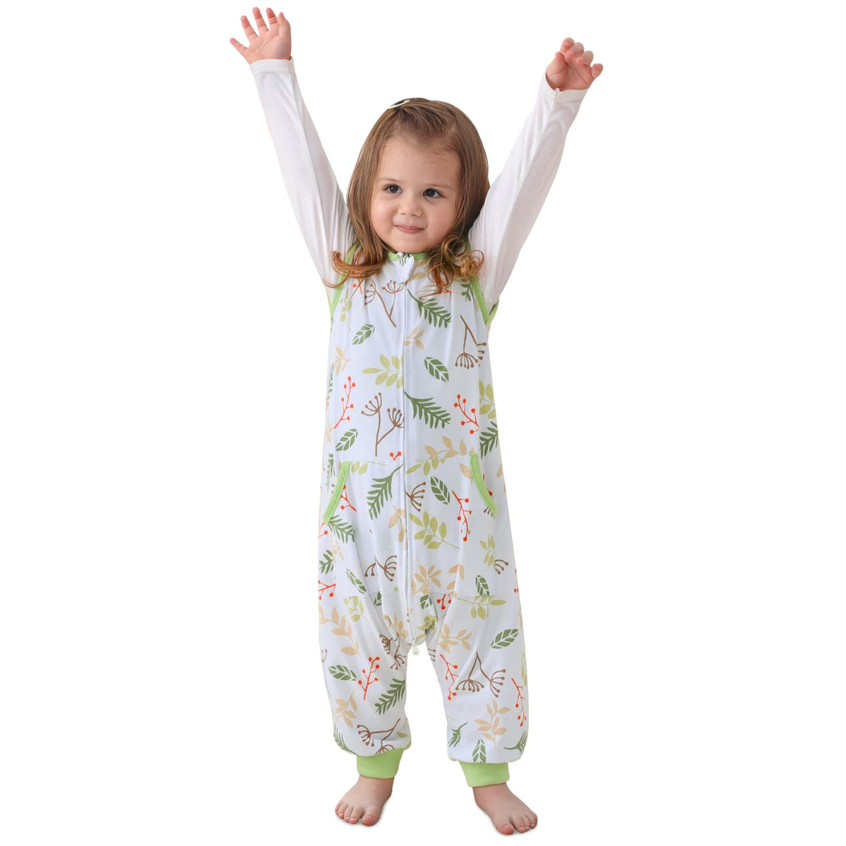 WONDAY sleep sack with feet allows standing and safe movement before bed.