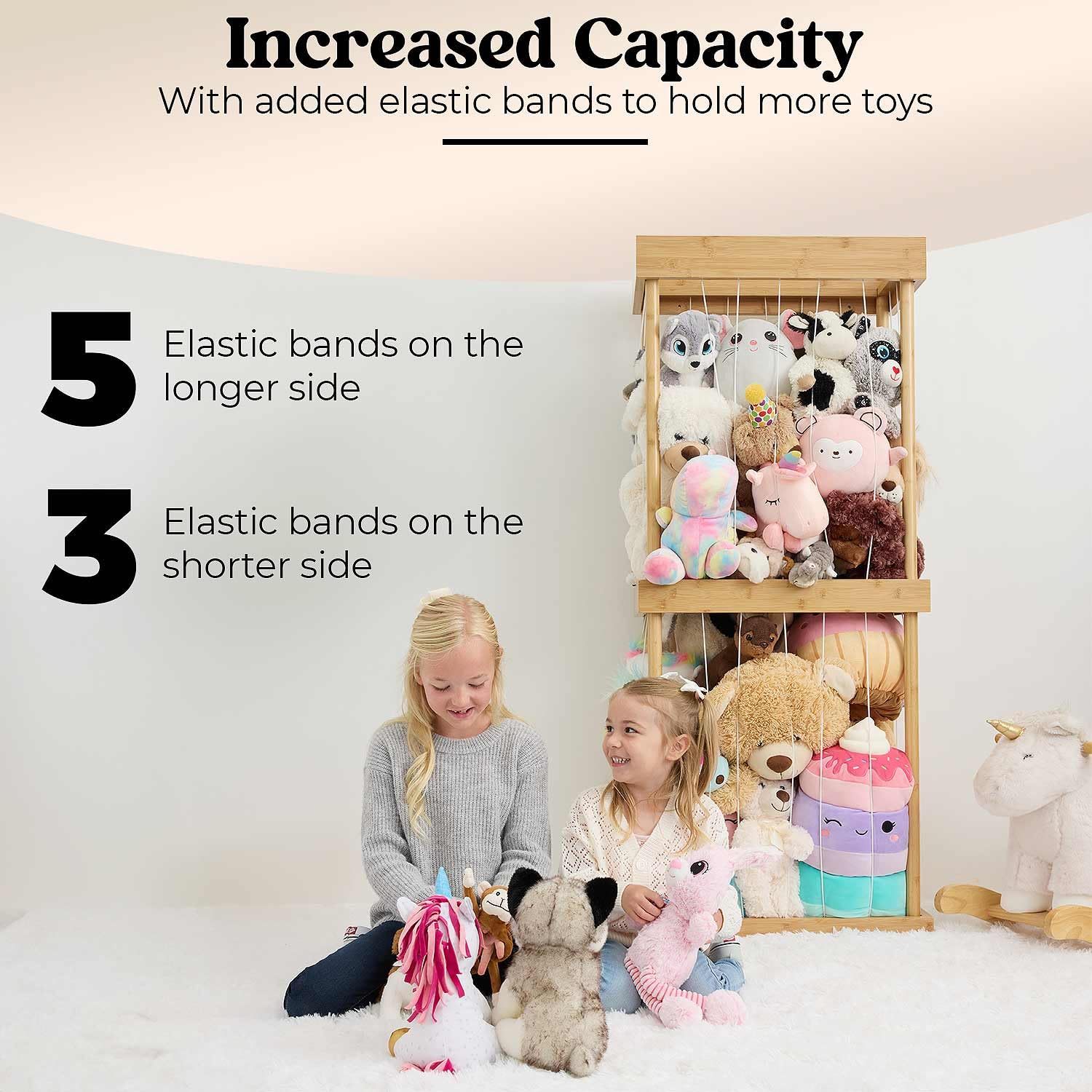 Wonder Cove storage with wall-mount hardware adds stability and space efficiency.