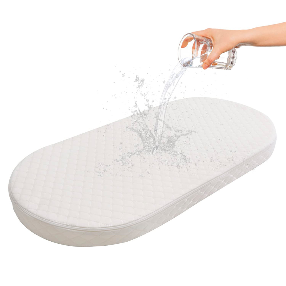 Wonder Living baby bassinet mattress boxed packaging for easy setup and storage.
