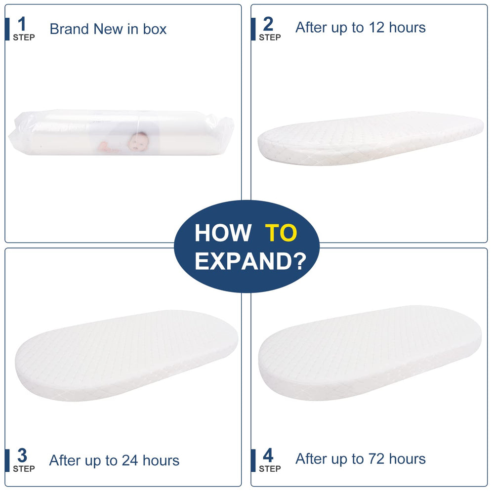 Wonder Living baby bassinet mattress white finish fits modern nurseries elegantly