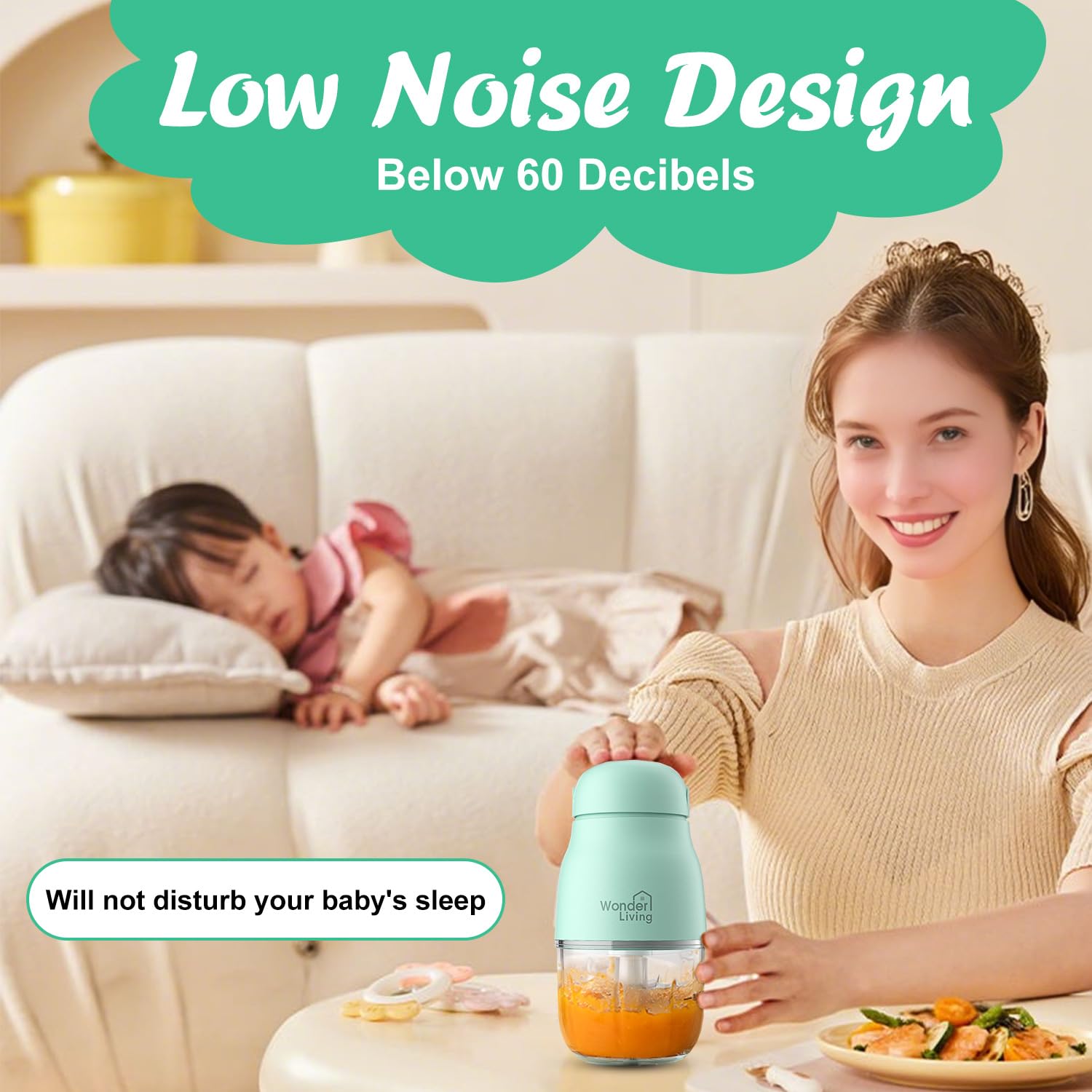 Wonder Living dishwasher-safe design simplifies cleanup after busy mealtimes.