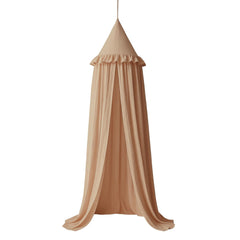 Wonder Space Nougat bed canopy front view over crib for dreamy nursery decor