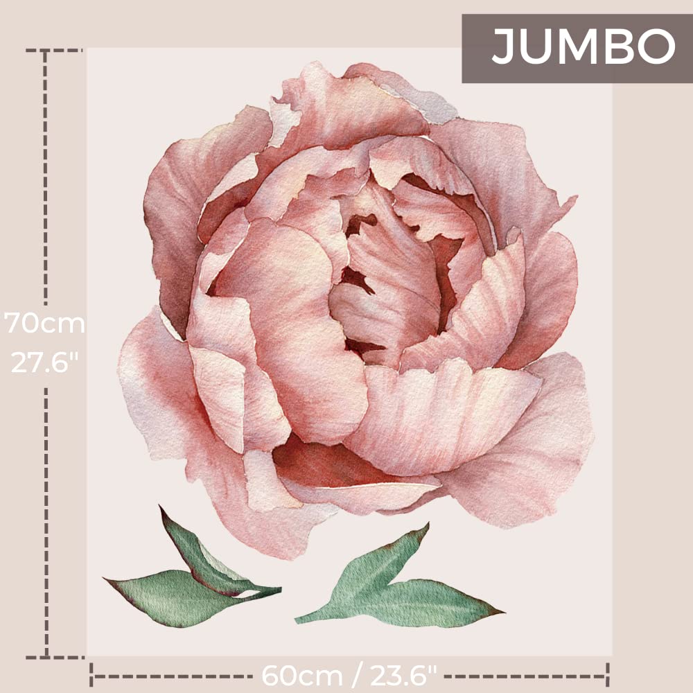 Wonder Space jumbo peony wall decals beige white matte finish keeps colors vibrant on walls