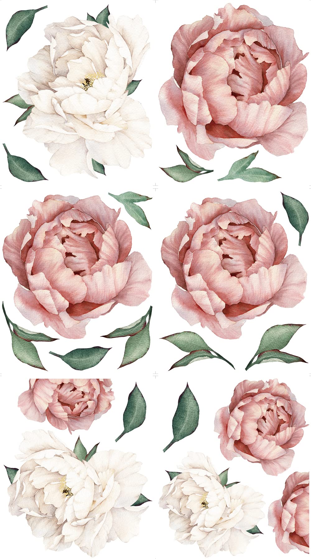 Wonder Space jumbo peony wall decals easy peel-and-stick application saves setup time