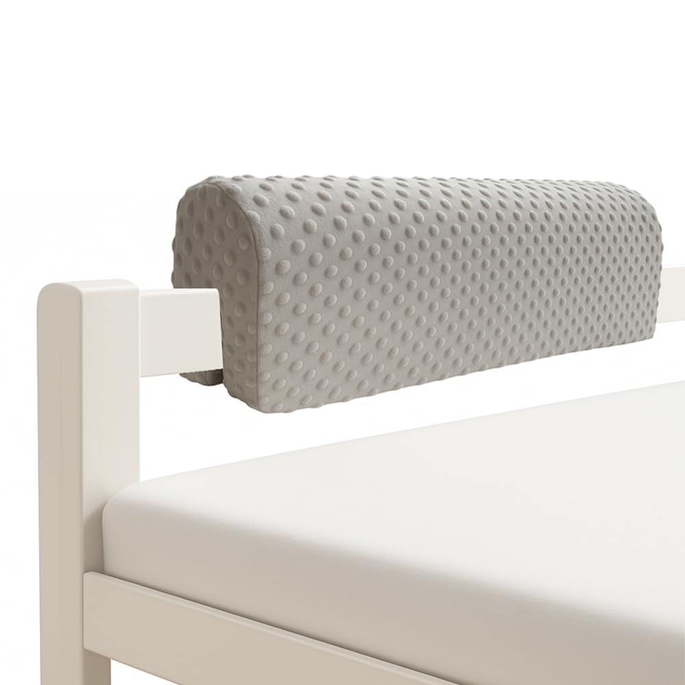 Wonder Space Toddlers Bed Rail Bumpers front view grey, cushioned edge protection for safer sleep