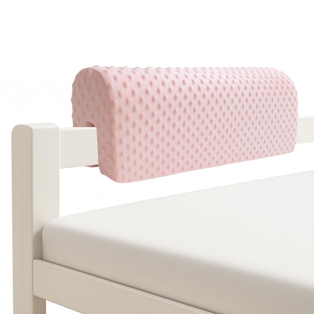 Wonder Space Toddlers Bed Rail Bumpers Pink front view showing cushioned edge protection