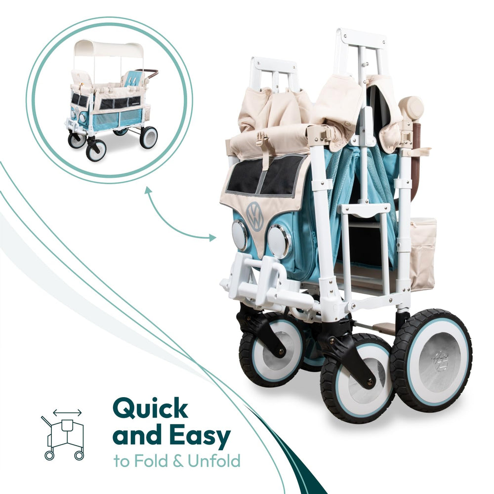 WonderFold Bondi Blue wagon all-terrain XL wheels tackle beaches and trails