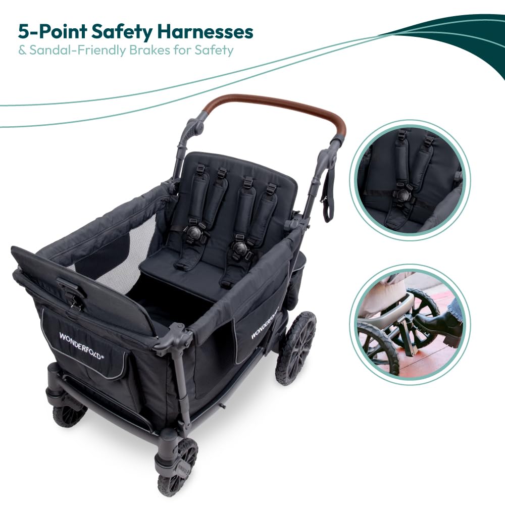 WonderFold L4 Quad Wagon removable seats adapt to seating needs.