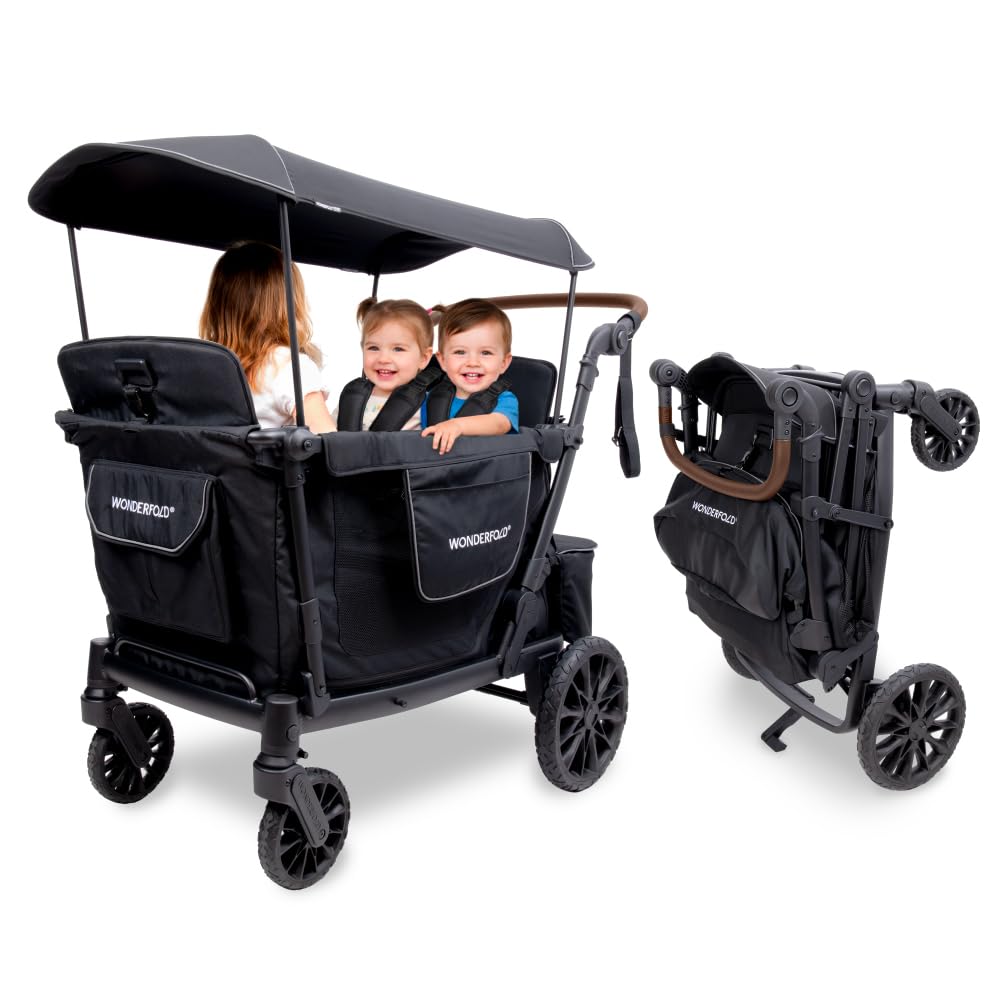 WonderFold L4 Quad Wagon side-entry door enables easy kid transitions.