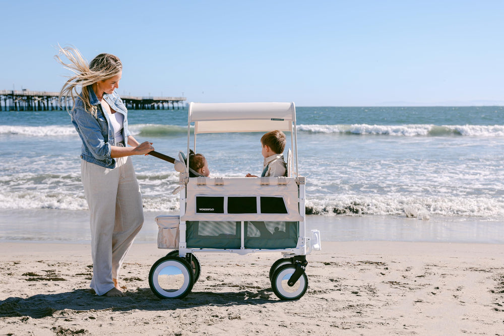 WonderFold Outdoor VW double wagon side profile showcases versatile storage and easy access.