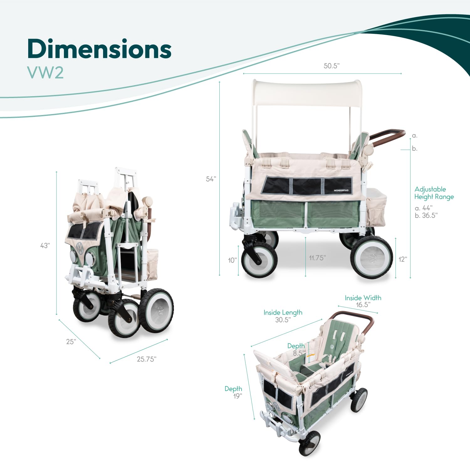 WonderFold Outdoor VW storage entrance highlights front zipper access for easy loading.