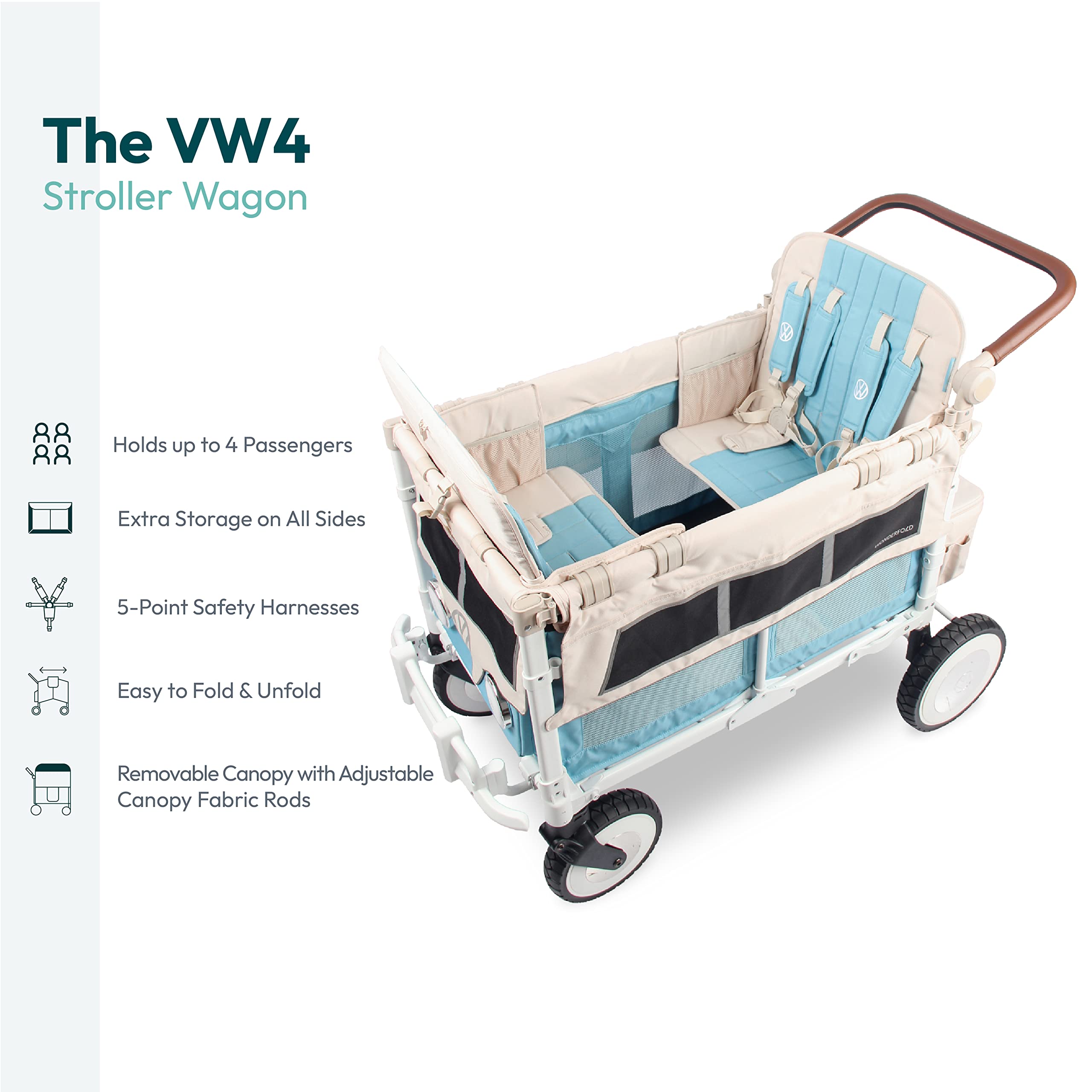 WonderFold Outdoor VW bumper detail adds playful styling and gentle bump protection.