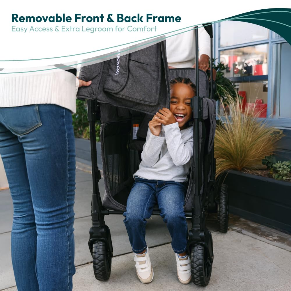WonderFold W2 Luxe Pro front zip door simplifies child entry and exit