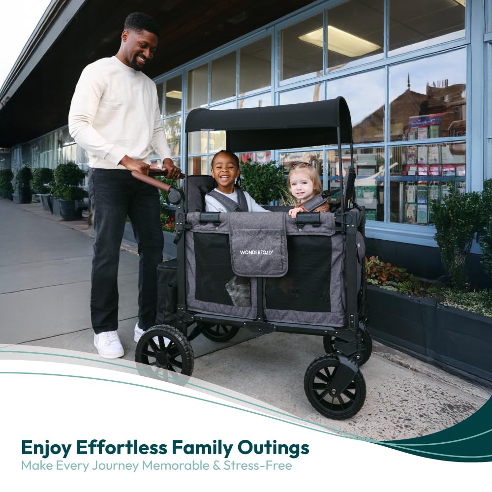 WonderFold W2 Luxe Pro seat-removable feature enables parent-facing or child-facing rides