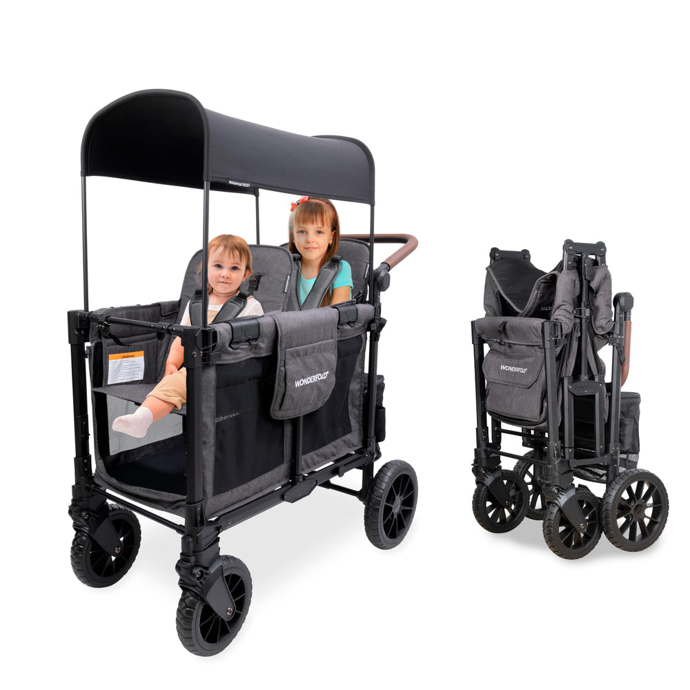 WonderFold Outdoor W2 Luxe Pro wagon folded for compact storage and transport