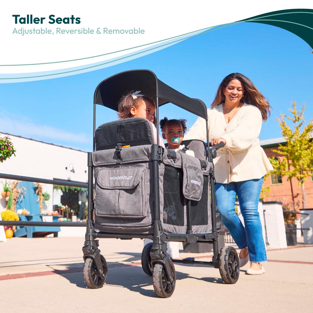 WonderFold W2 Elite Pro adjustable-push-handle tailored to parent height