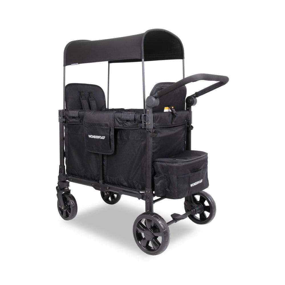 WonderFold W2 Elite Pro stroller wagon UV canopy provides shade on sunny days