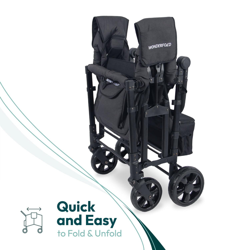 WonderFold W4 Elite adjustable push handle with neoprene grip for comfort.