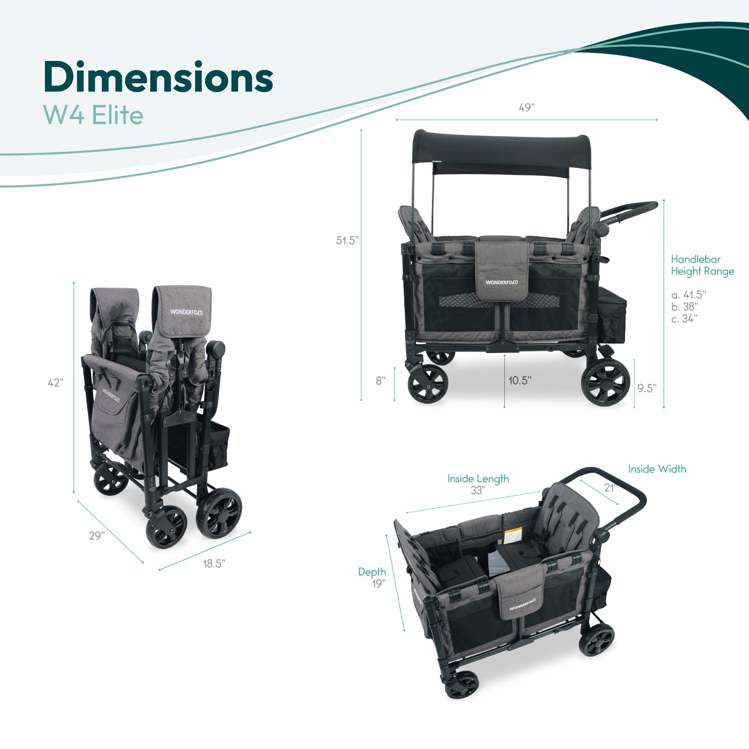 WonderFold W4 Elite in use-case at park or beach with canopy shade.