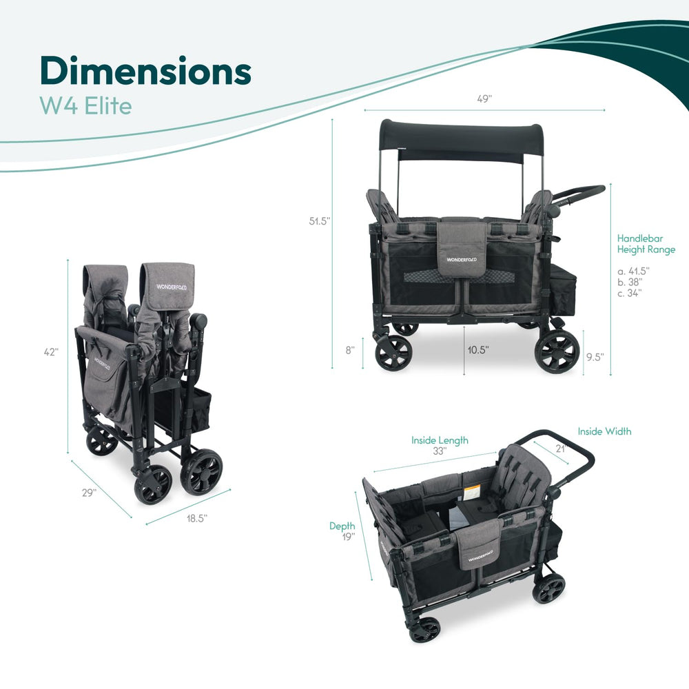 WonderFold W4 Elite in use-case at park or beach with canopy shade.